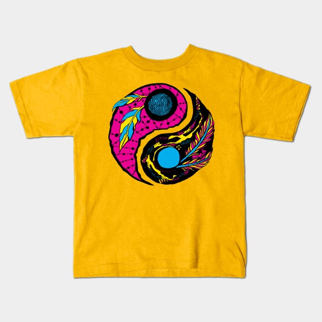 CMYK Yin Yang Kids T-Shirt by kenallouis